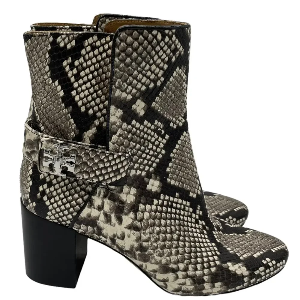 Tory Burch Kira Stamped Snake Print Leather Bootie - 8.5